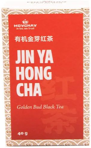 Black Tea Golden Bud, Jin Ya Hong Cha, Chinese tea from Fengqing County, Yunnan Province (Red Tea), 50g, 40 gram package