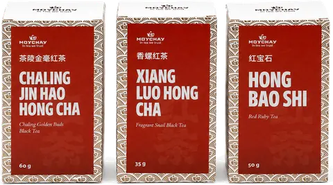 Black tea tasting set no. 4, three tea packs